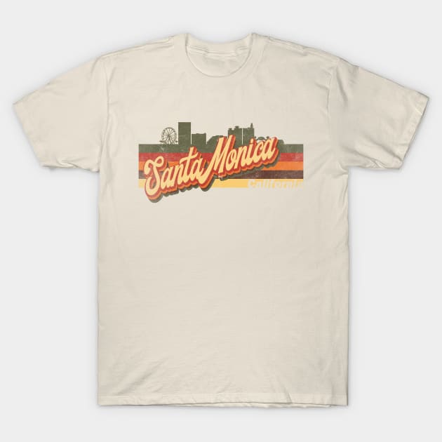 Santa Monica Skyline Vintage Retro T-Shirt Gift - Santa Monica California - Santa Monica Tourist Gift - Santa Monica Hometown T-Shirt T-Shirt T-Shirt by Happy as I travel